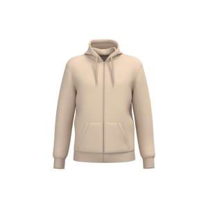 Kariban Uniszex kapucnis, cipz�ras pul�ver, Light Sand