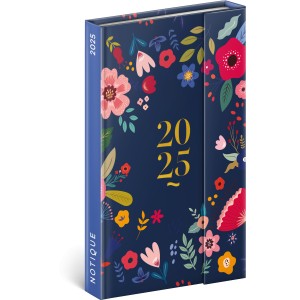 Mgnessel zrd agenda Blue Flowers 2025, 13 x 21 cm (naptr)